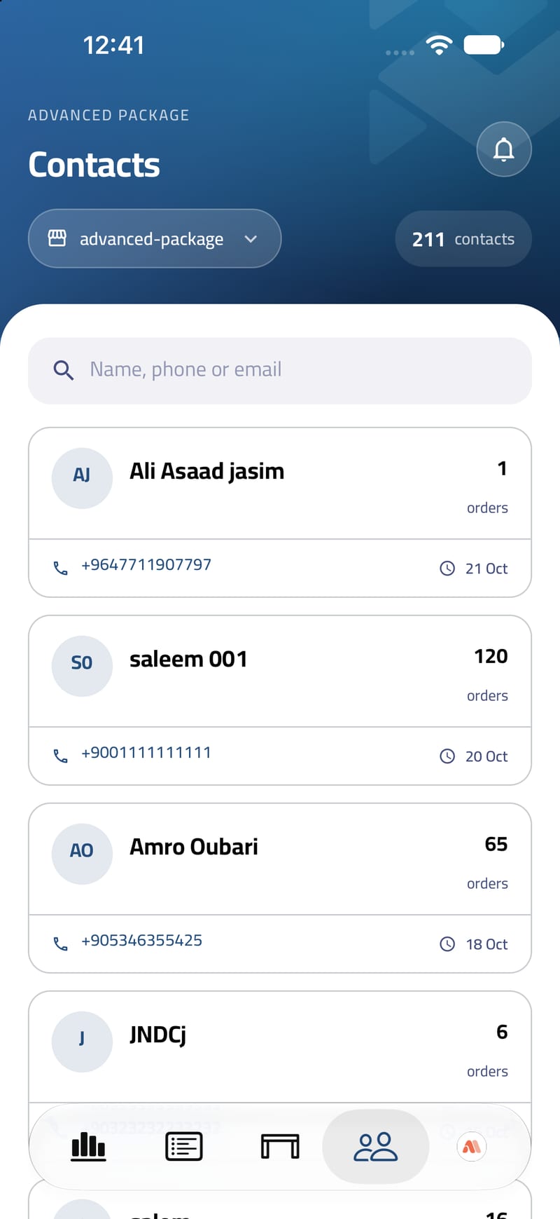 Customers — Your customers and contacts.